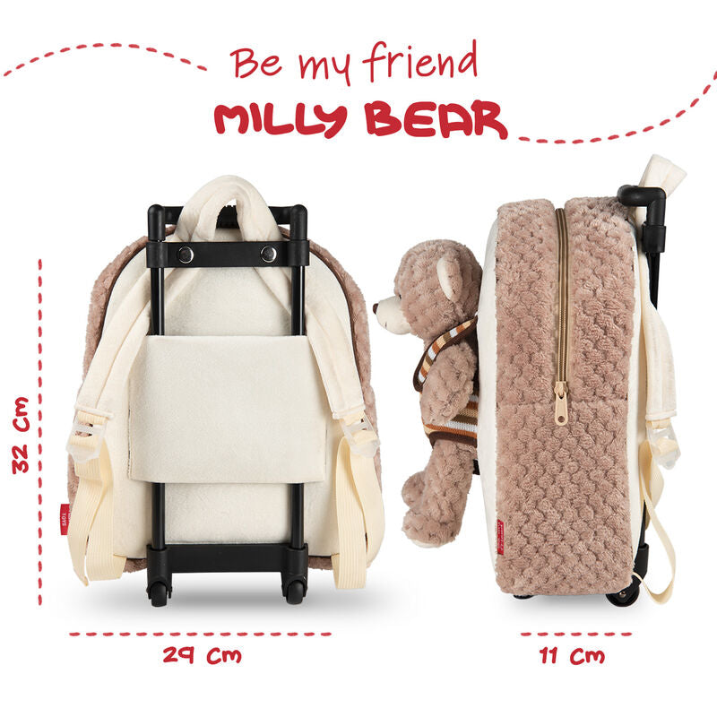 Bear Milly trolley with plush toy 38cm