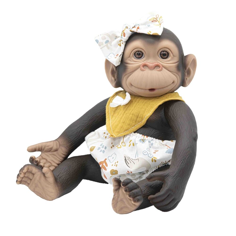 Baby doll reborn monkey yellow pololo and bib