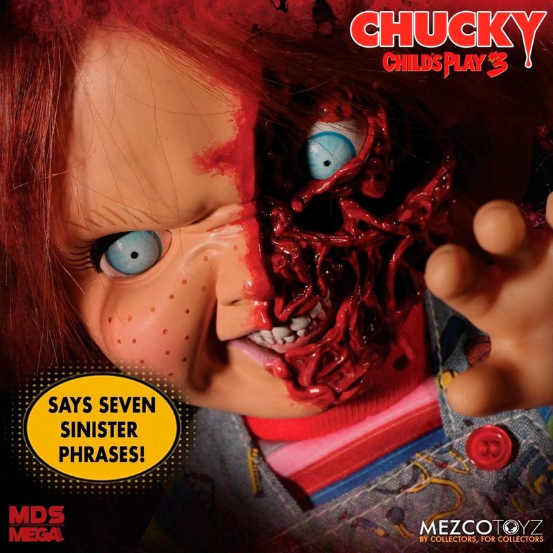 Chucky Childs Play 3 Chucky Pizza Face talking figure 38cm