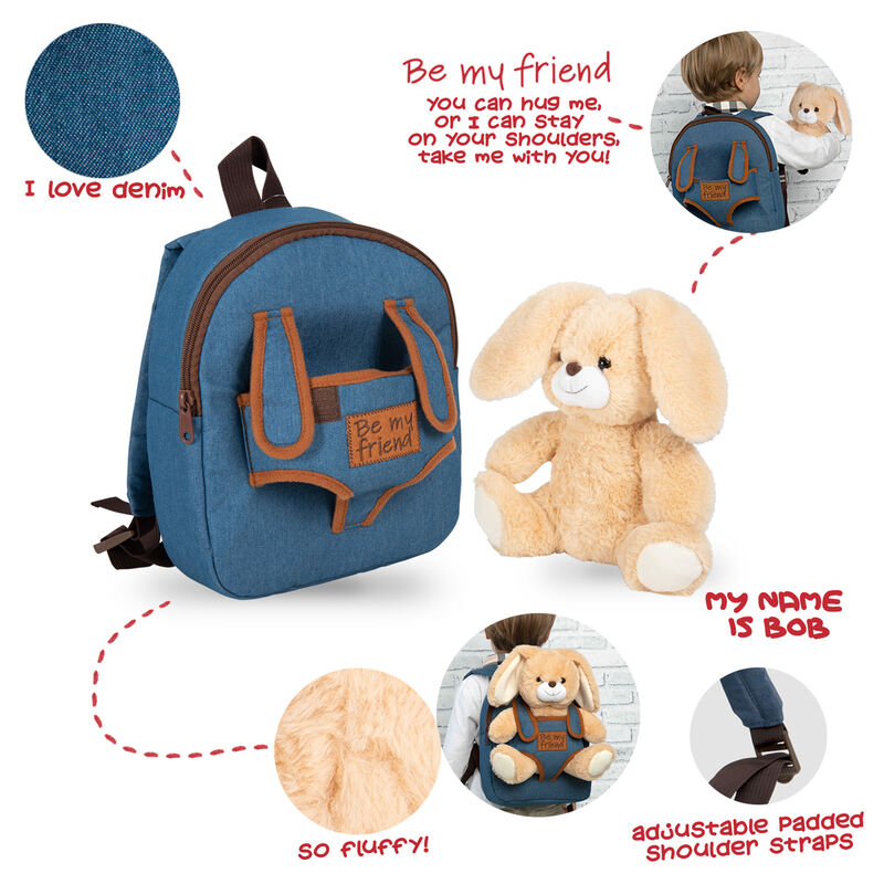 Bob Bunny backpack with plush toy 26cm