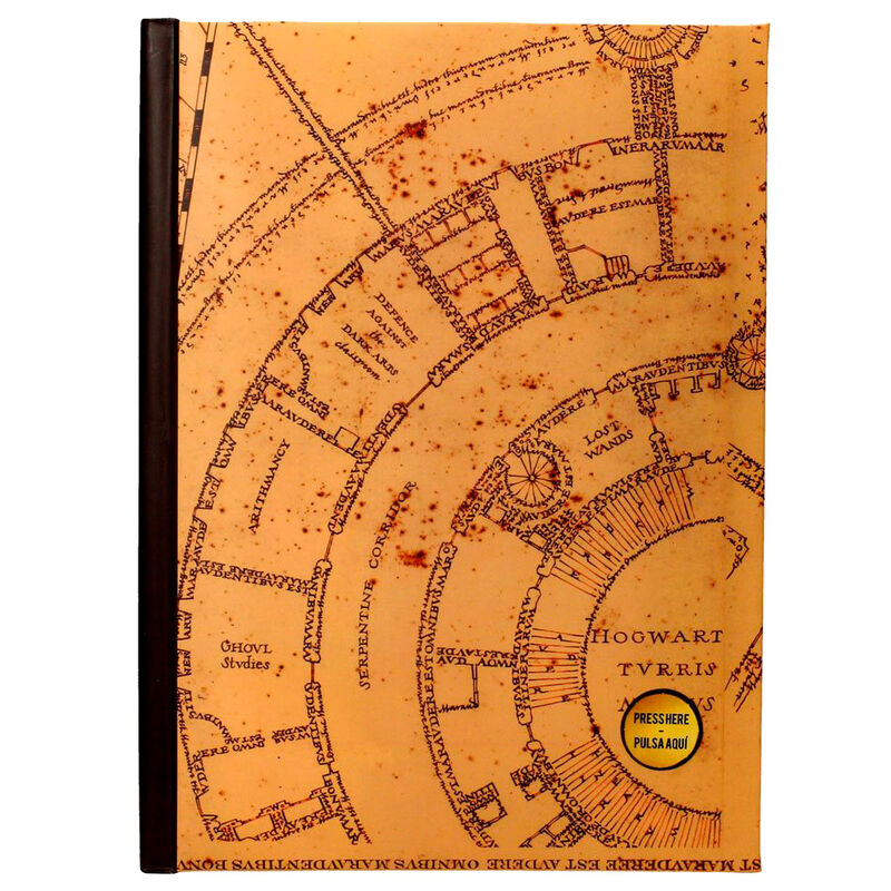 Harry Potter Marauders Map notebook with light