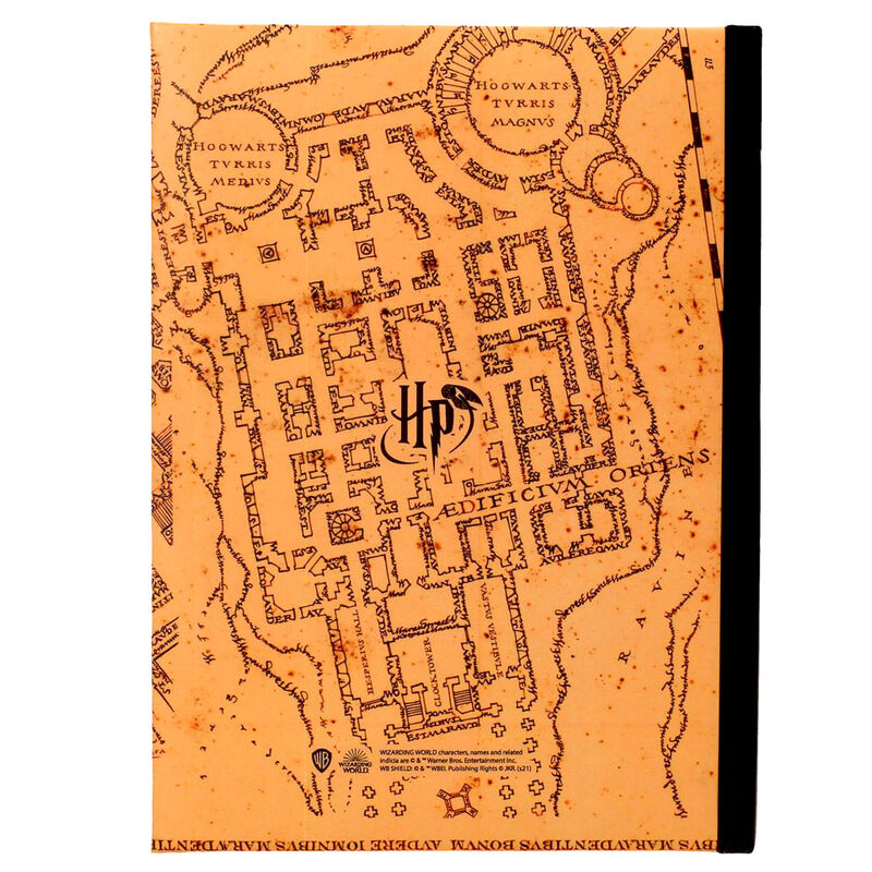 Harry Potter Marauders Map notebook with light