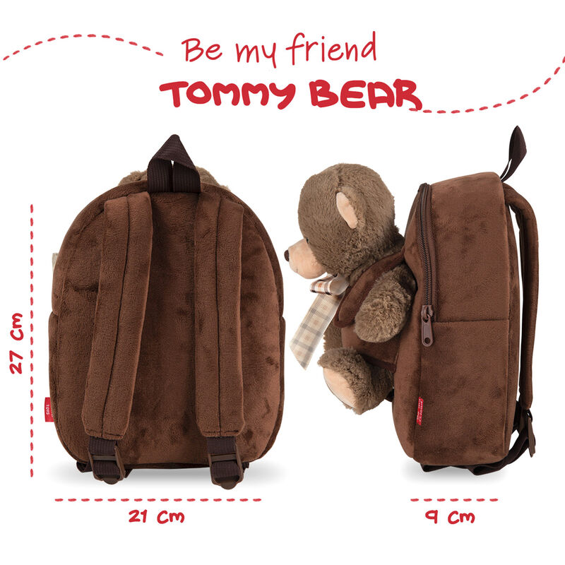 Bear Tommy backpack with plush toy 26cm