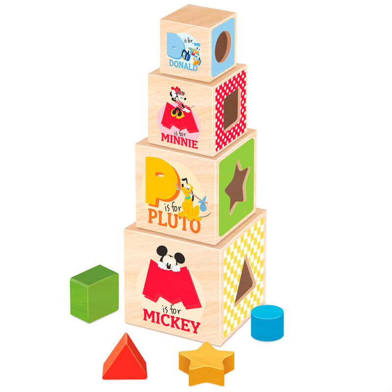 Disney wooden cubes tower