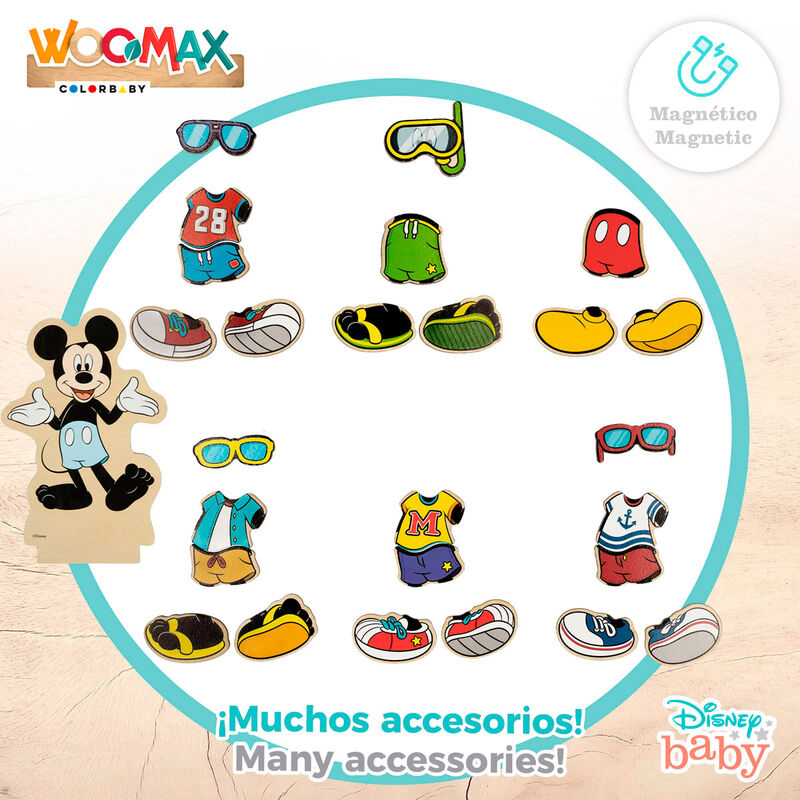 Disney Minnie dresses wooden magnetic set