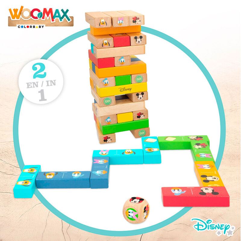 Disney blocks tower + domino wooden set