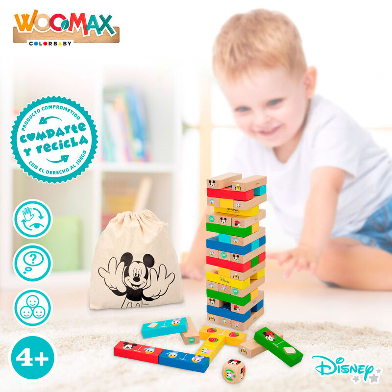 Disney blocks tower + domino wooden set