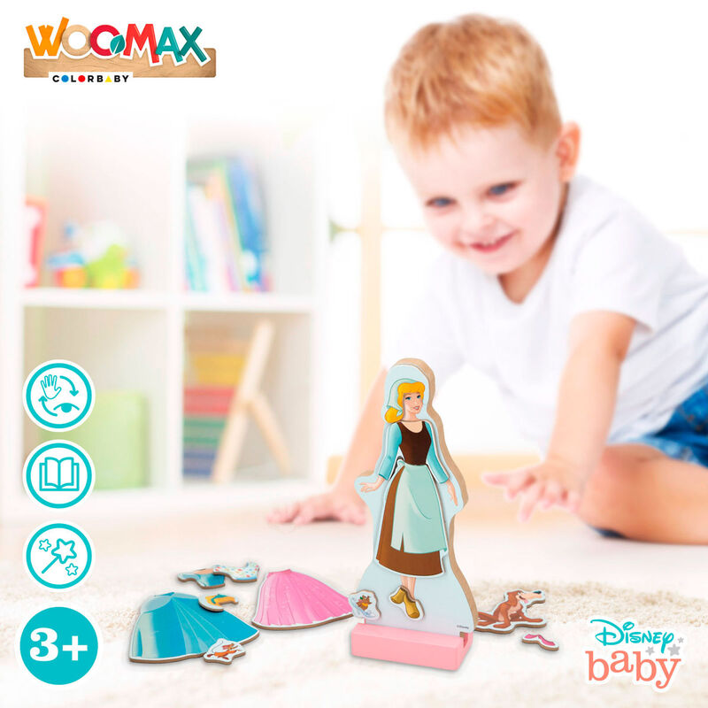 Disney Cinderella dresses wooden magnetic set