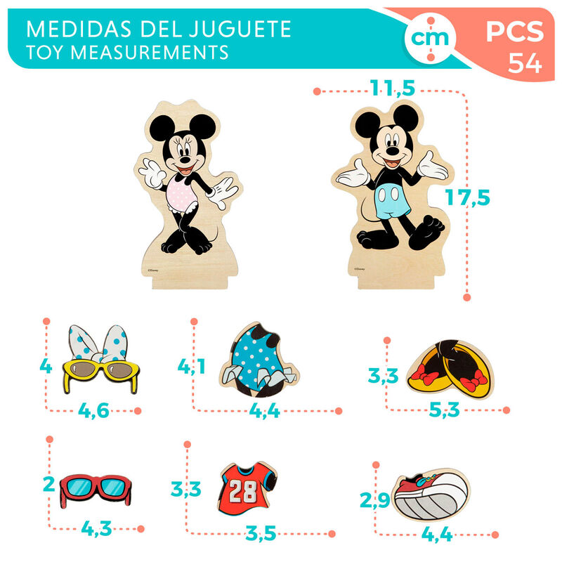 Disney Minnie dresses wooden magnetic set