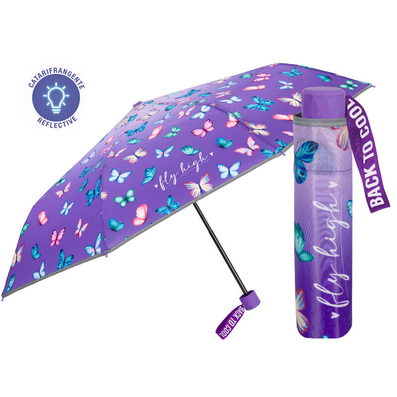 Butterflies manual folding umbrella 50cm