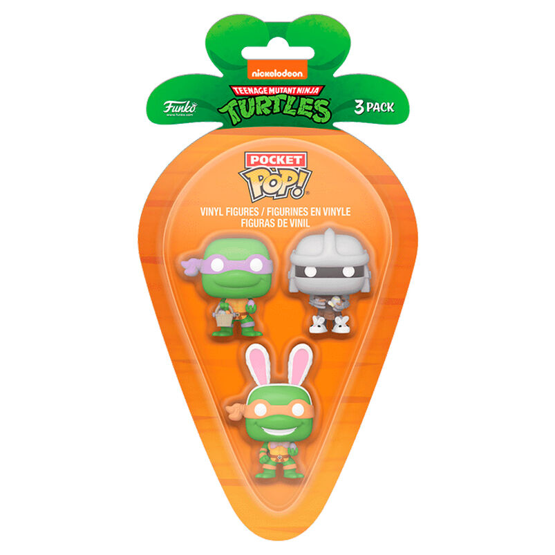 Carrot Pocket POP blister 3 figures Ninja Turtles Donatello Shredder Michelangelo easter