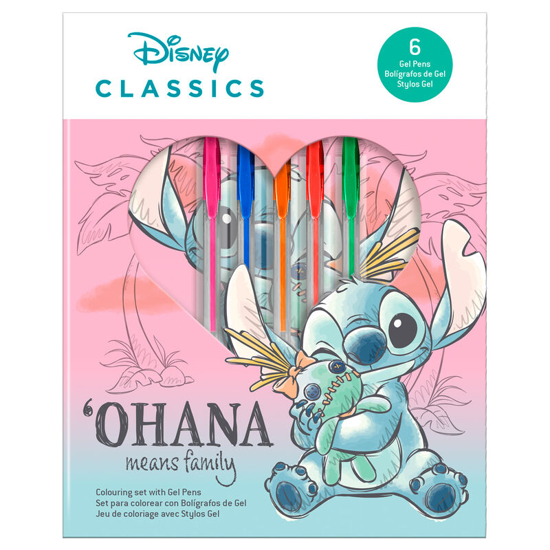 Disney Stitch activity notebook + 6 gel pens set