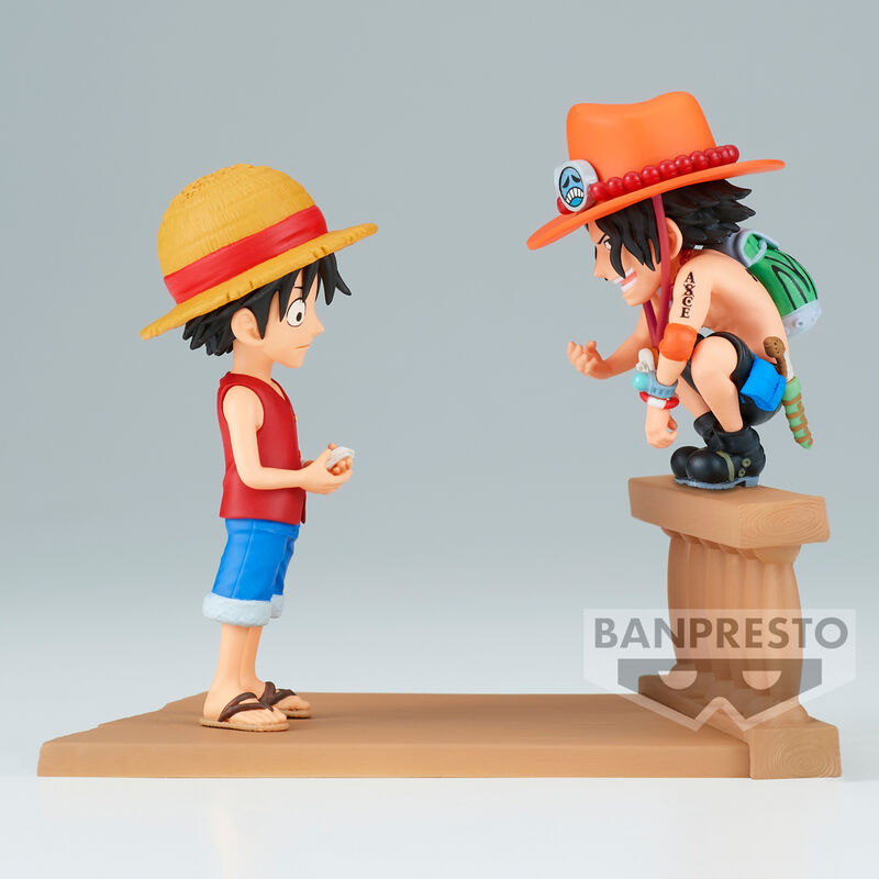 One Piece Monkey D Luffy & Portgas D Ace World Collectable Log Stories figure 8cm