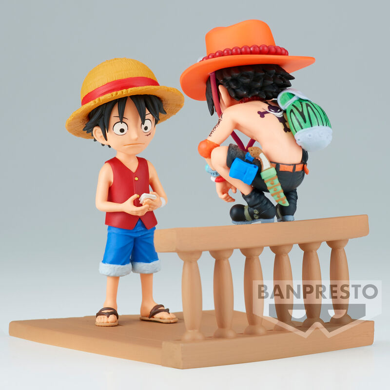 One Piece Monkey D Luffy & Portgas D Ace World Collectable Log Stories figure 8cm
