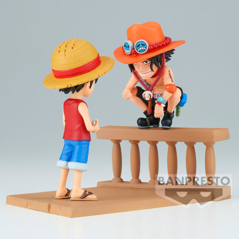 One Piece Monkey D Luffy & Portgas D Ace World Collectable Log Stories figure 8cm