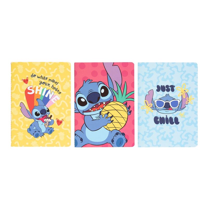 Disney Stitch Tropical pack 3 A5 notebooks