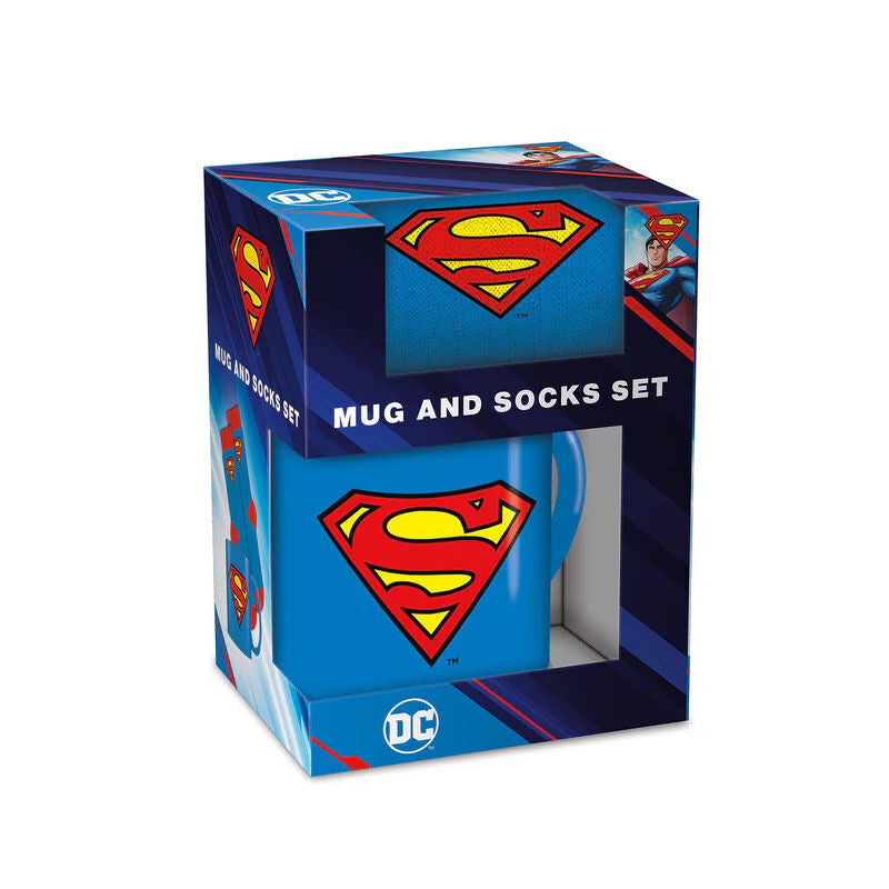 DC Comics Superman Logo Mug and Socks set