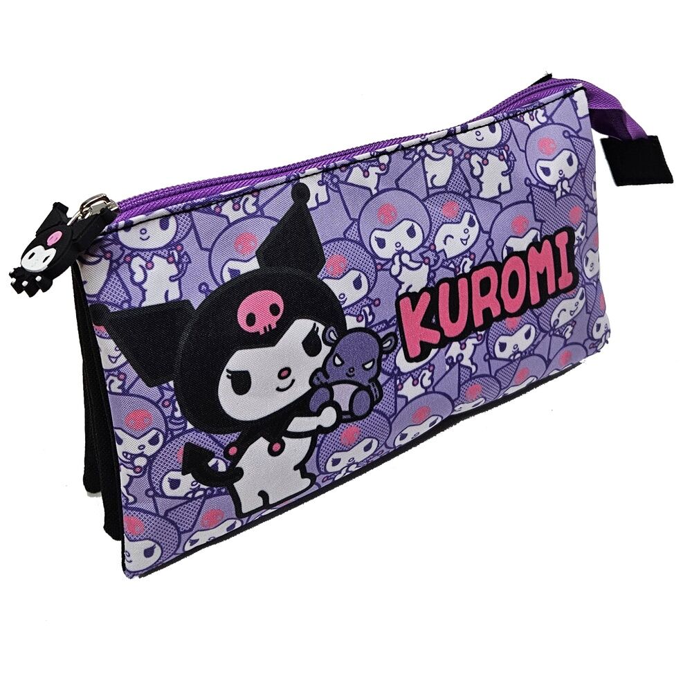 Hello Kitty Kuromi triple pencil case