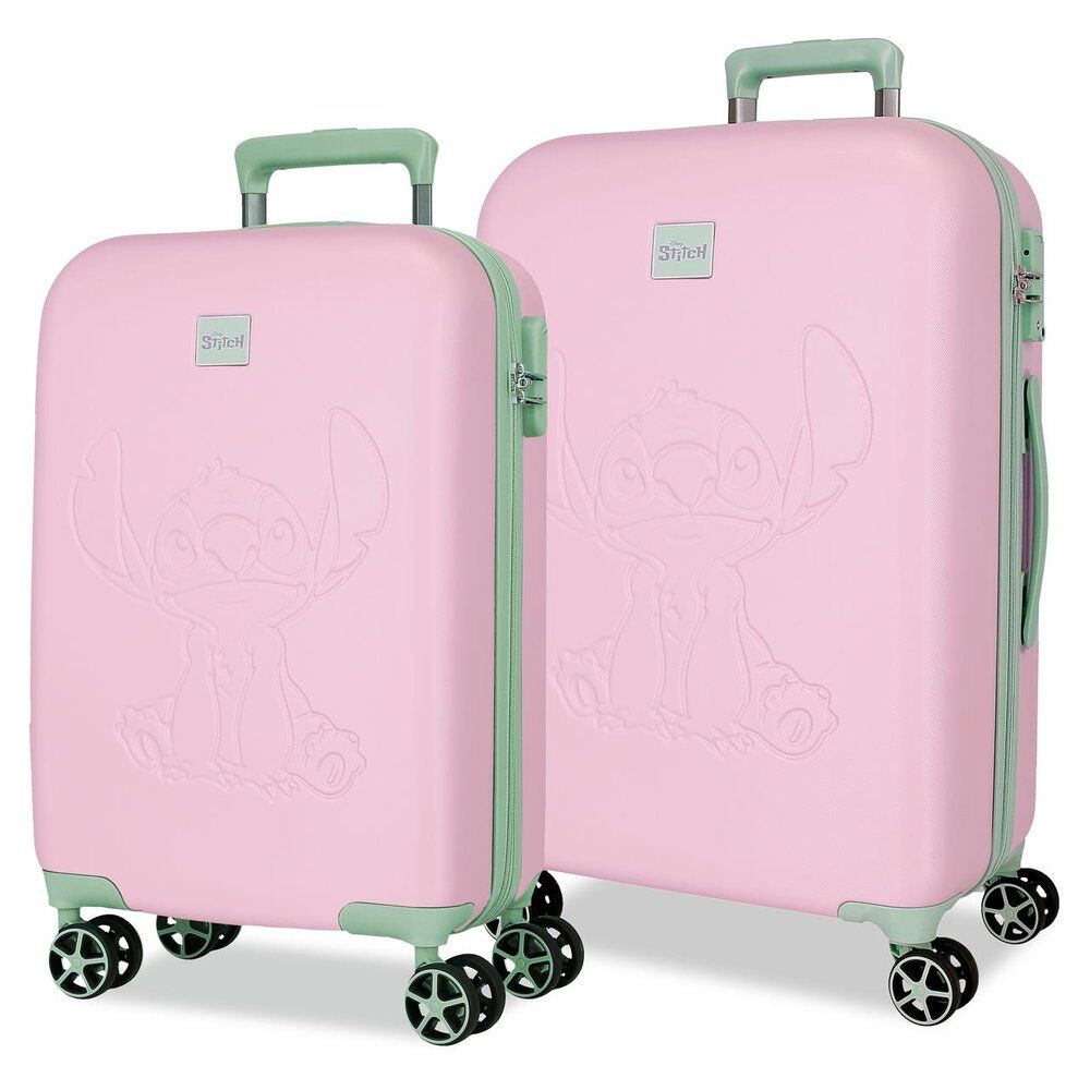 Disney Stitch Mauve ABS pack 2 trolley suitcases