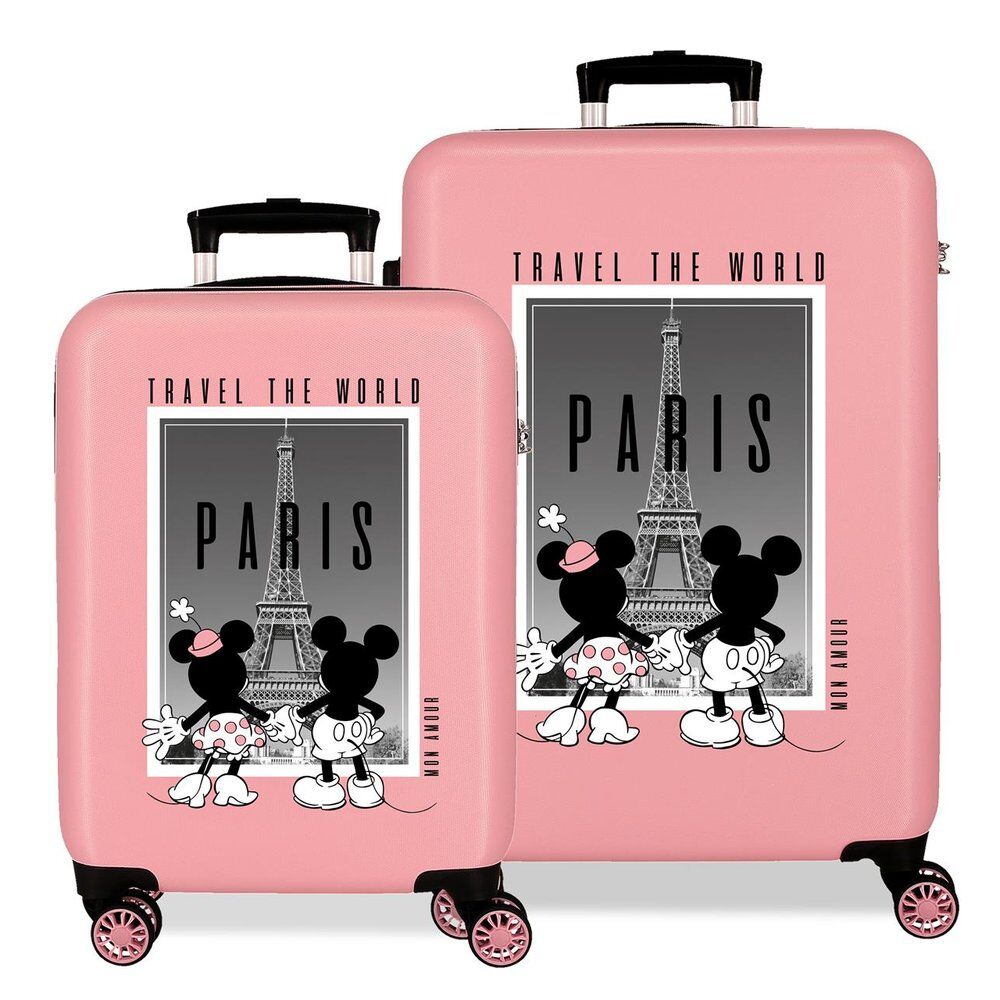 Disney Mickey &#38; Minnie ABS pack 2 trolley suitcases