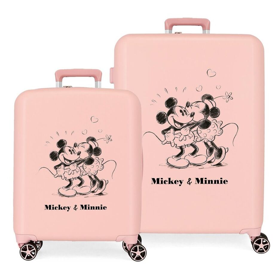 Disney Mickey &#38; Minnie Kisses ABS pack 2 trolley suitcases