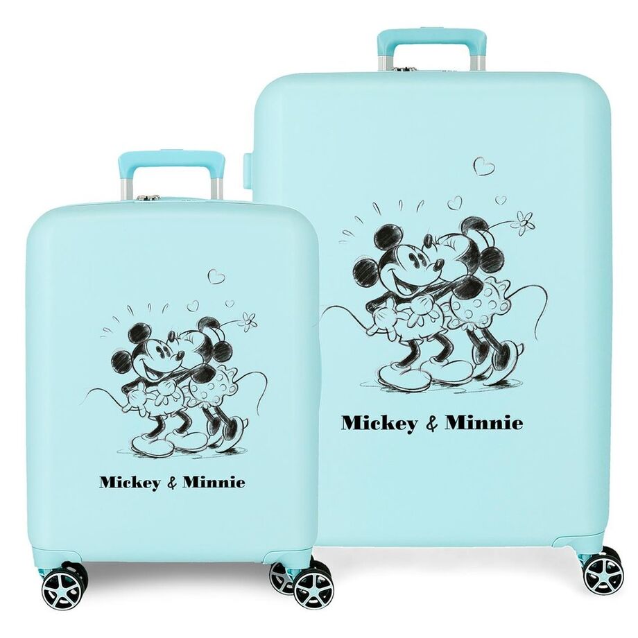 Disney Mickey &#38; Minnie Kisses ABS pack 2 trolley suitcases