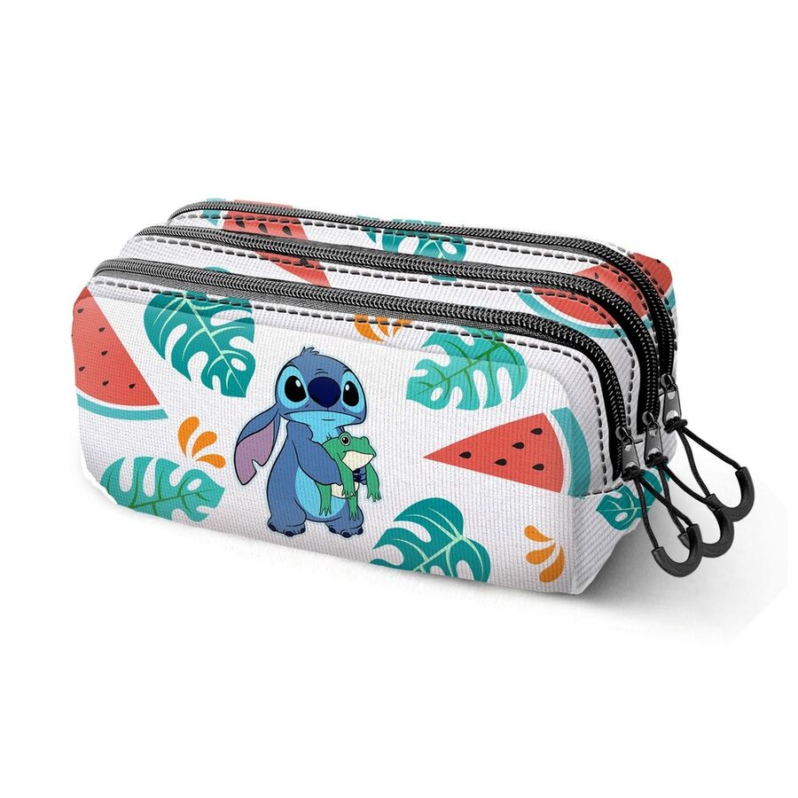 Disney Stitch Frog triple pencil case