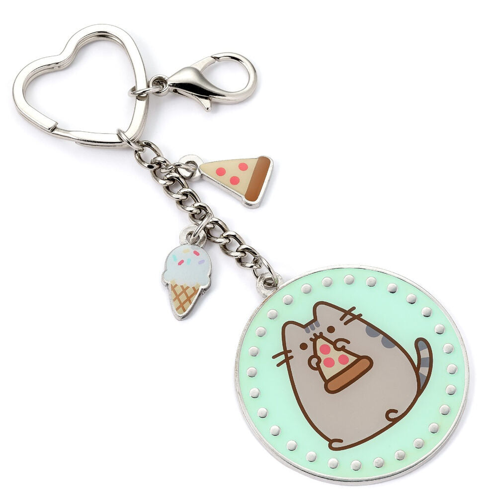 Pusheen Pizza keychain
