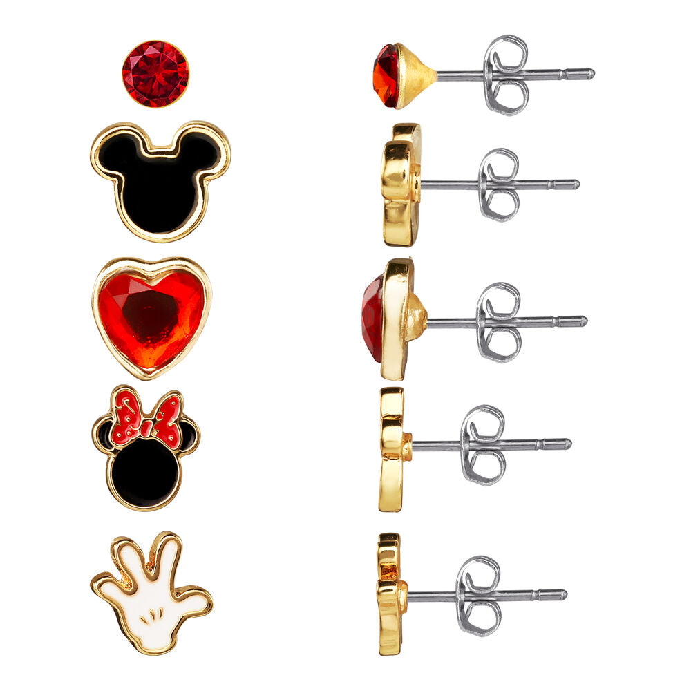 Disney Mickey &#38; Minnie Set 5 pairs of earrings