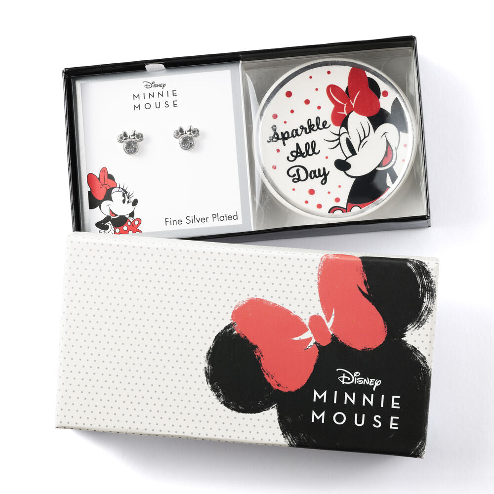 Disney Minnie earrings + jewellery plate