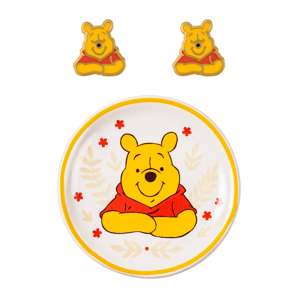 Disney Winnie the Pooh earrings + jewellery plate