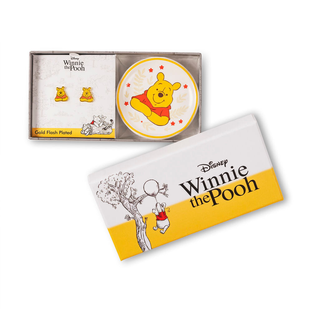 Disney Winnie the Pooh earrings + jewellery plate