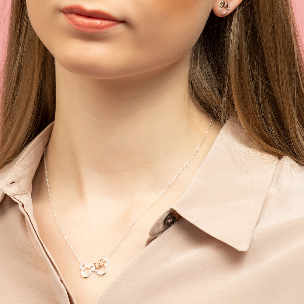 Disney Mickey &#38; Minnie necklace silver