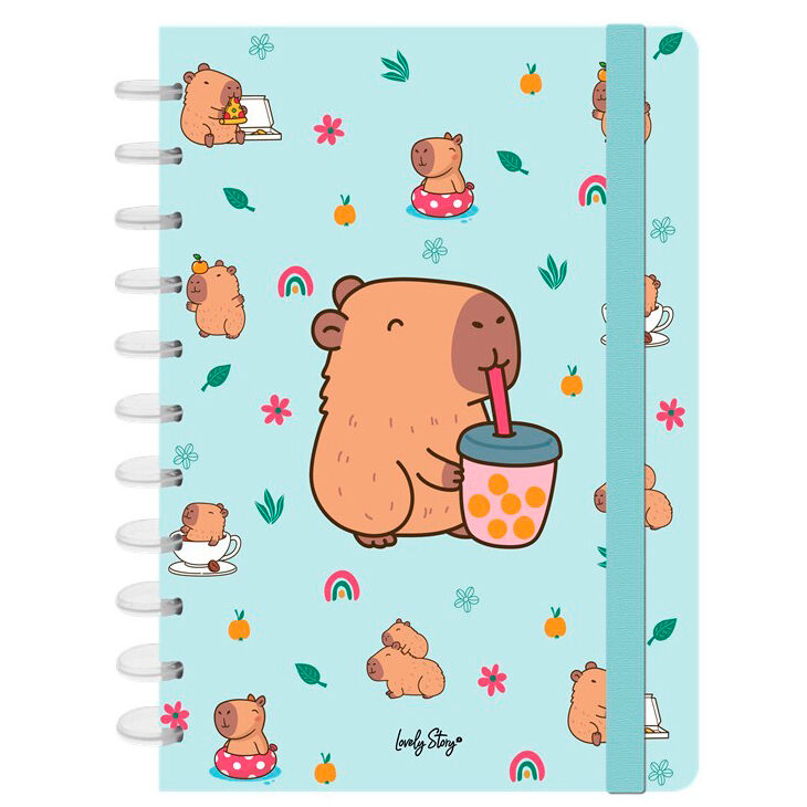 Capibara Bubble Tea A4 notebook