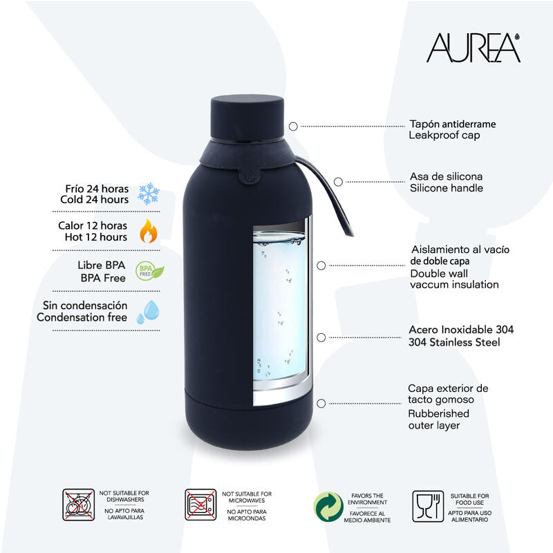 Black World Map Thermal bottle 710ml