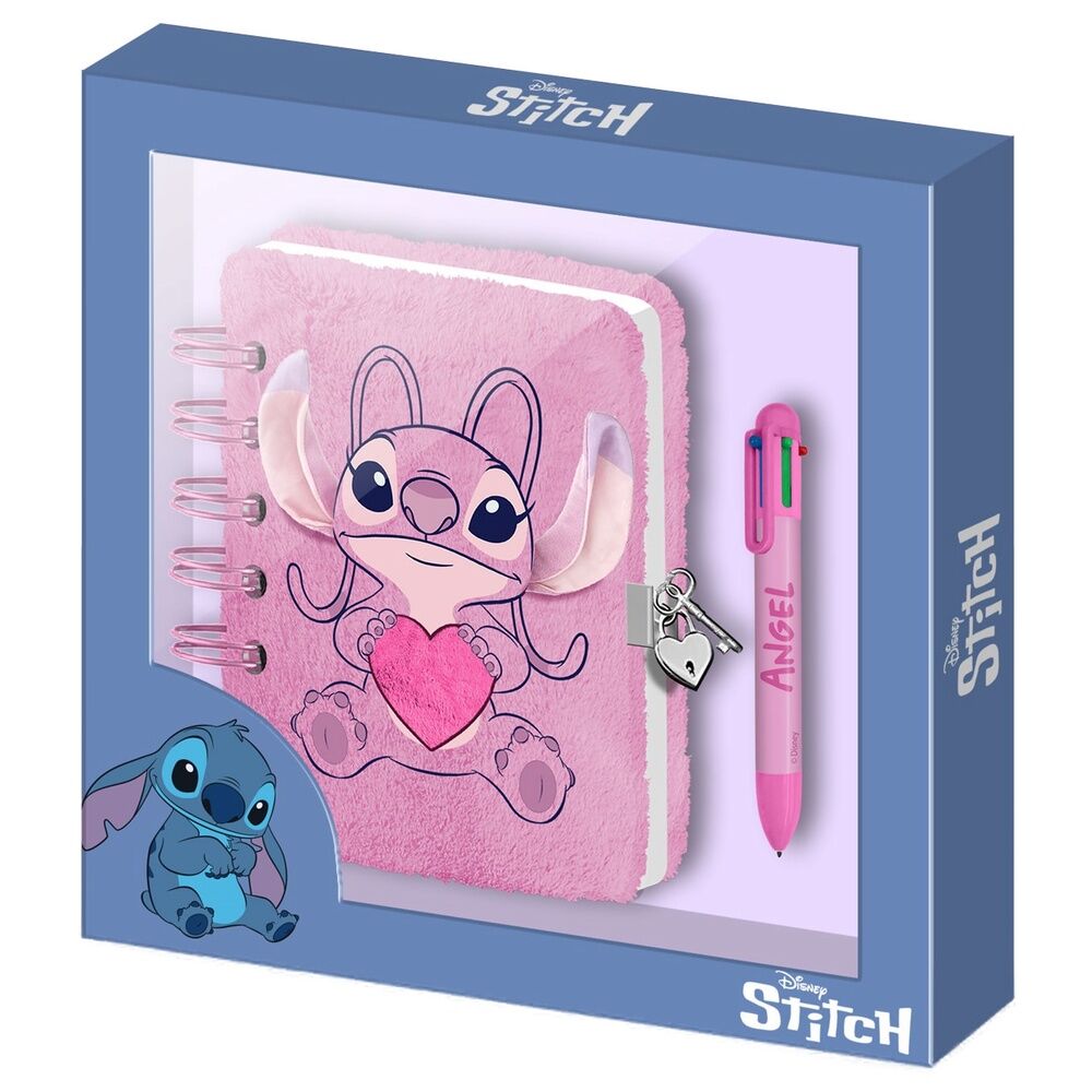 Disney Stitch Disney Angel Heart Plush diary + pen