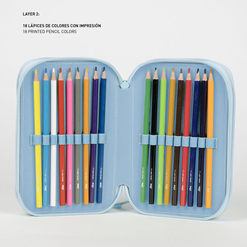 Bluey triple pencil case