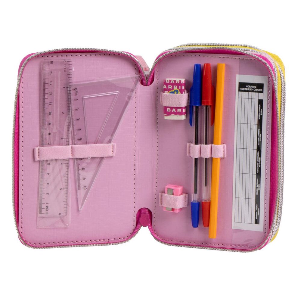 Barbie triple pencil case