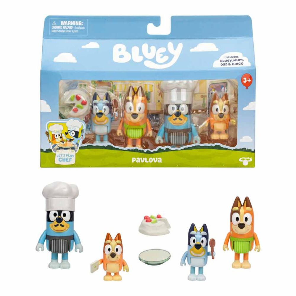 Bluey Lets Play Chef pack 4 figures