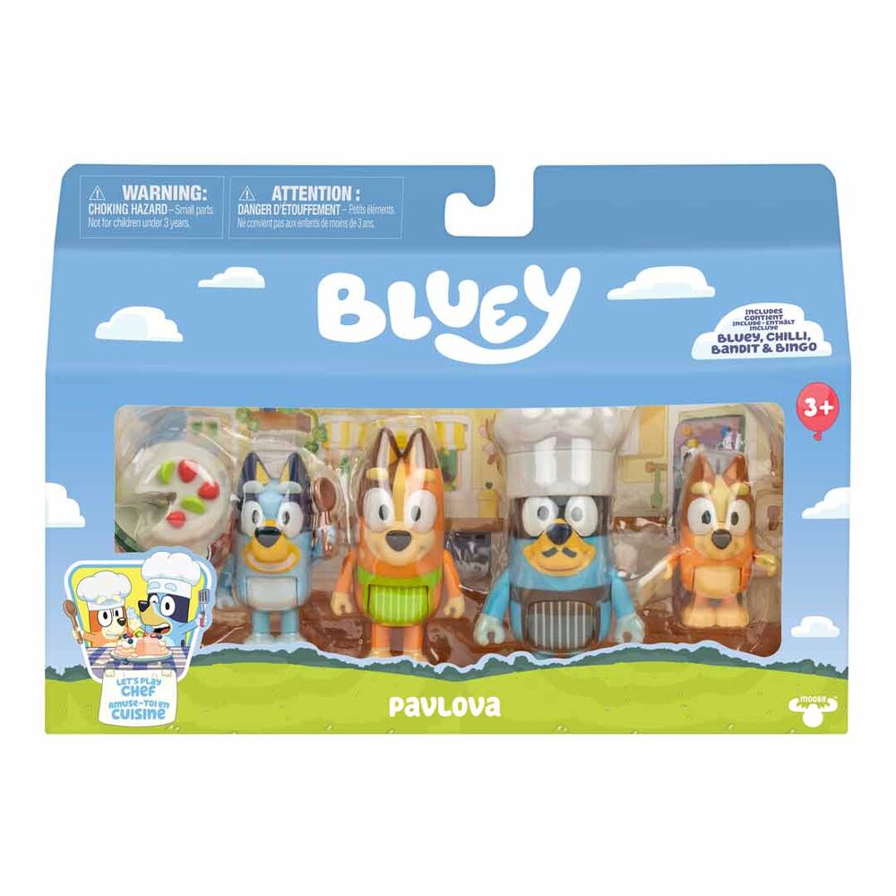Bluey Lets Play Chef pack 4 figures