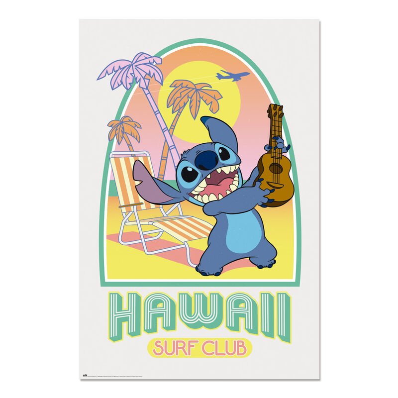 Disney Stitch Hawaii Club Surf poster