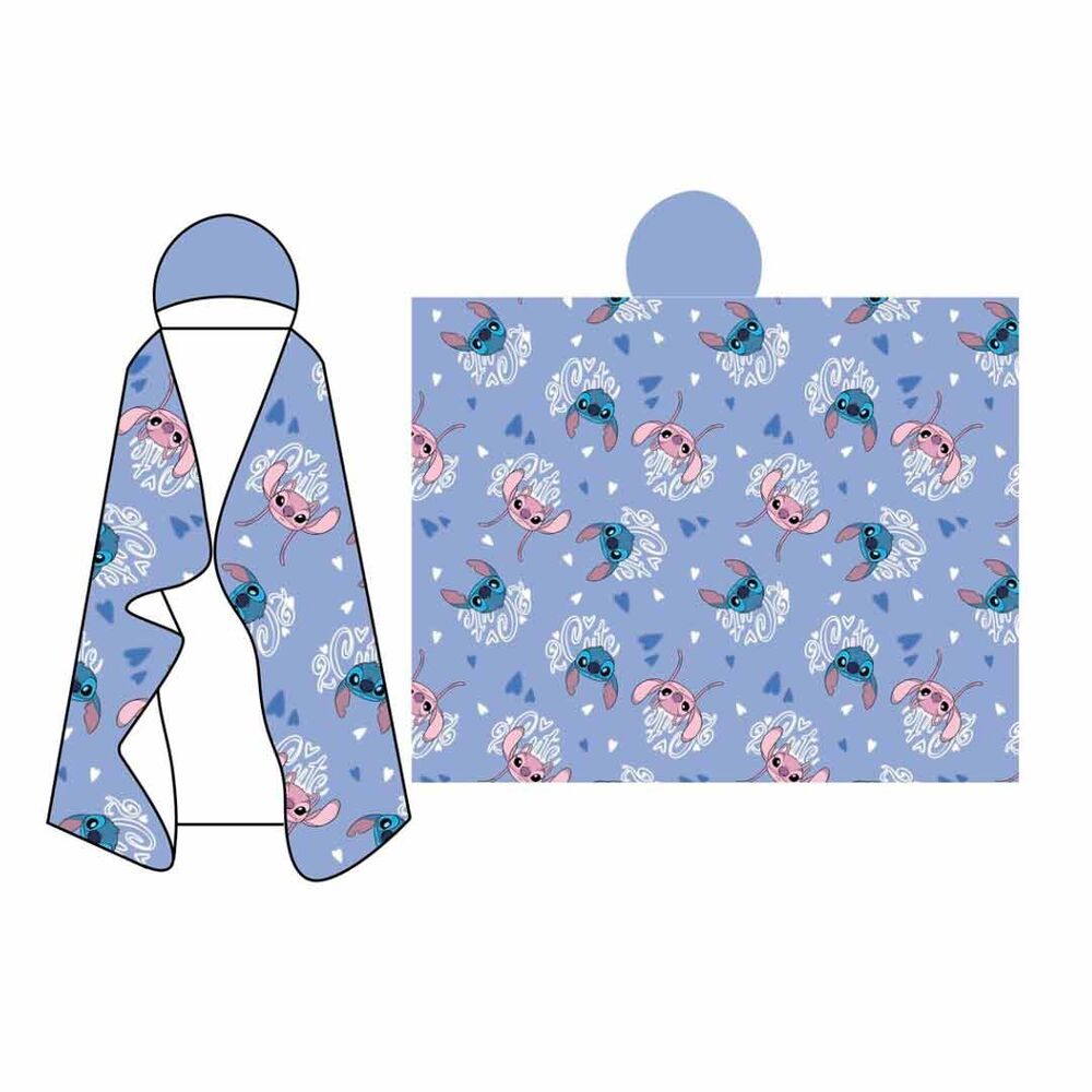 Disney Stitch Coral hooded blanket 120x150cm
