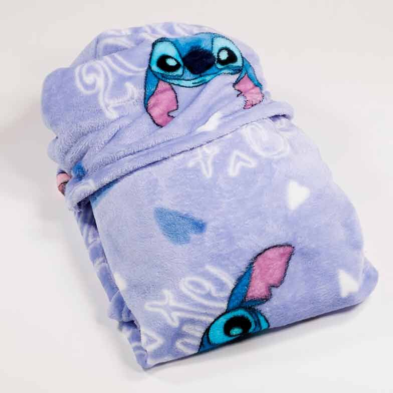 Disney Stitch Coral hooded blanket 120x150cm