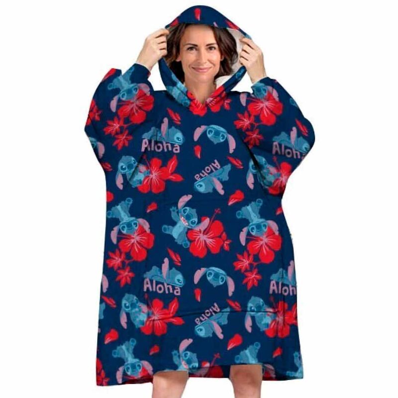 Disney Stitch oversize sweatshirt coat adult coral