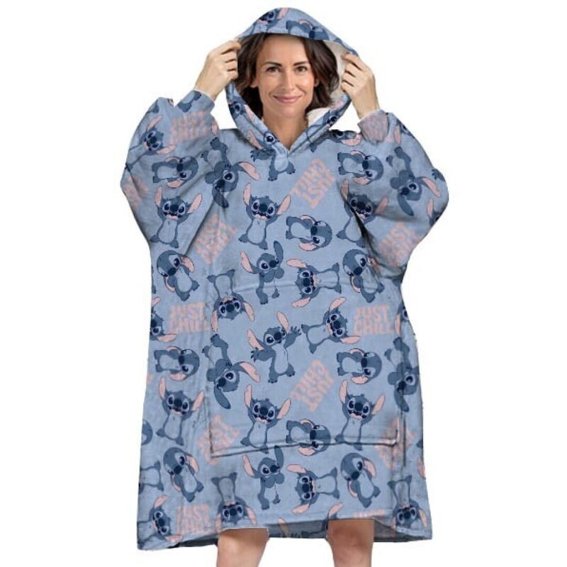 Disney Stitch oversize sweatshirt coat adult coral