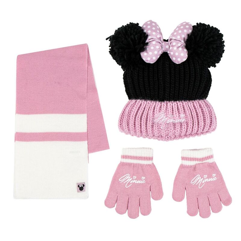 Disney Minnie winter set snood hat gloves