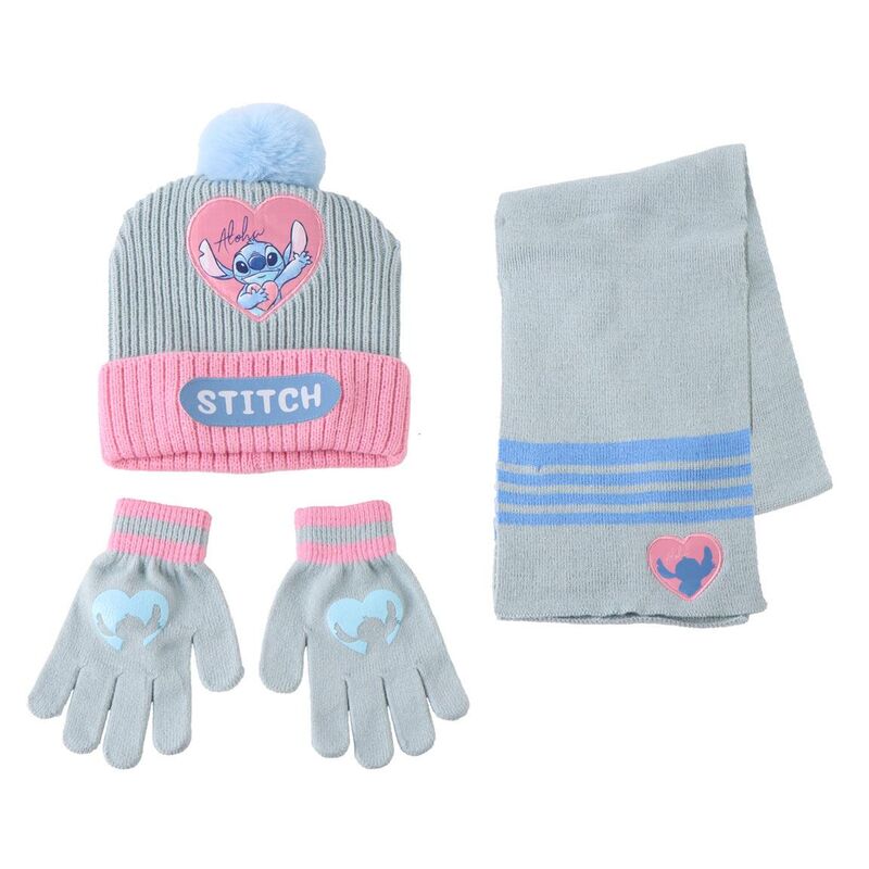 Disney Stitch winter set snood hat gloves