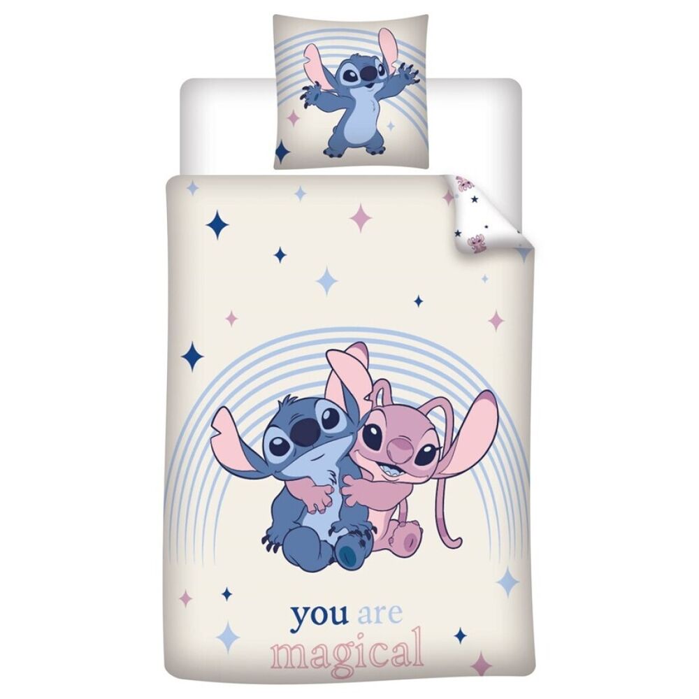 Disney Stitch &#38; Angel policotton duvet cover bed 90cm