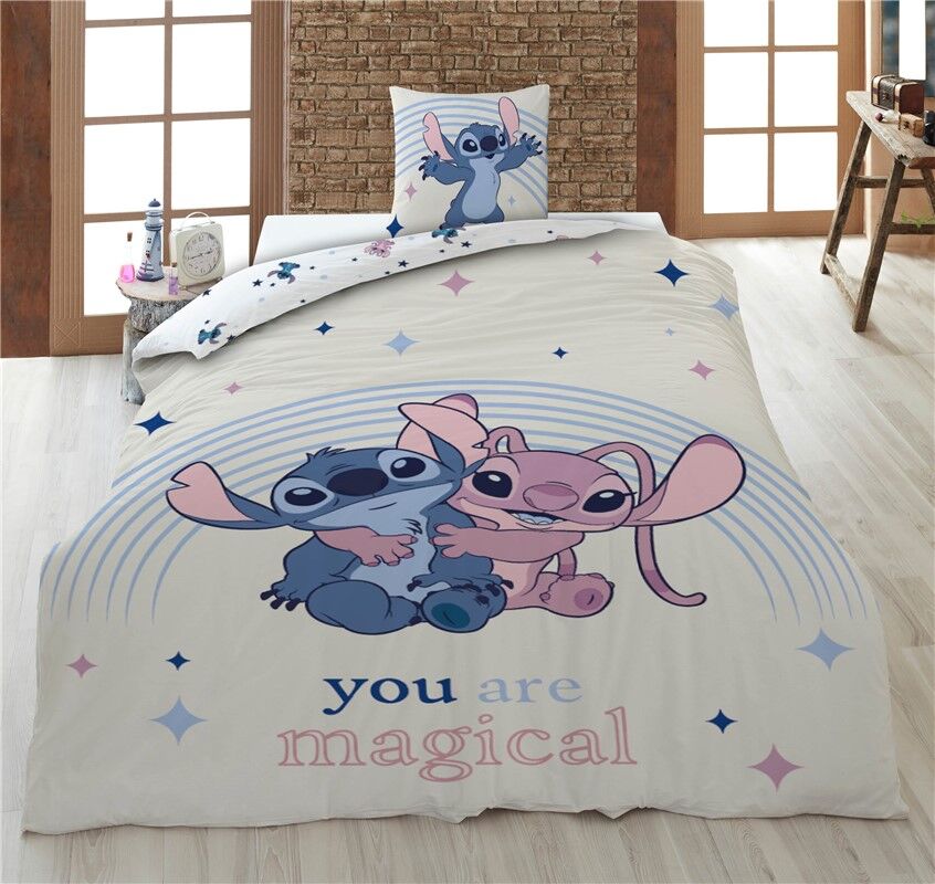 Disney Stitch &#38; Angel policotton duvet cover bed 90cm