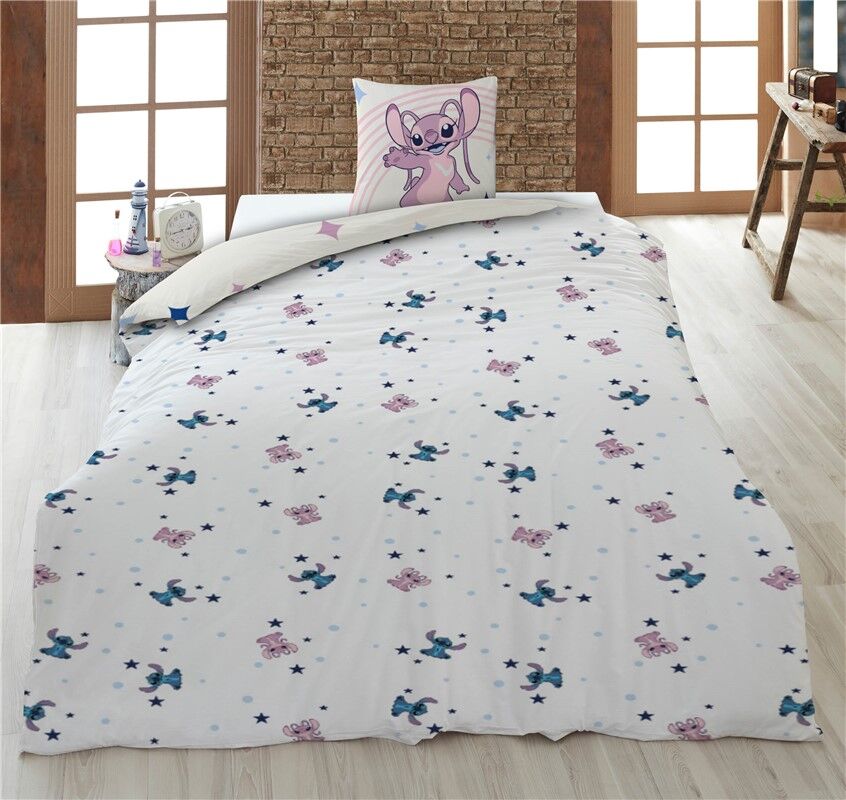 Disney Stitch &#38; Angel policotton duvet cover bed 90cm